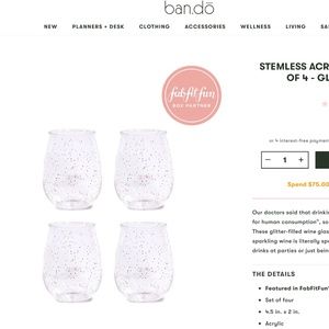 **NEW** ban.do acrylic wine glasses (set of 4 from the FabFitFun box)